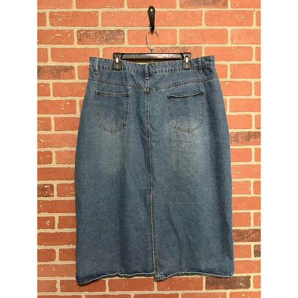 Shein Denim Midi Skirt - 3X - Picture 4 of 7